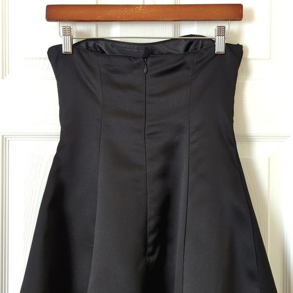 Jump Apparel Y2K Vintage Satin Tulle Hem Strapless A-Line Mini Dress Black 3/4 - Picture 8 of 12
